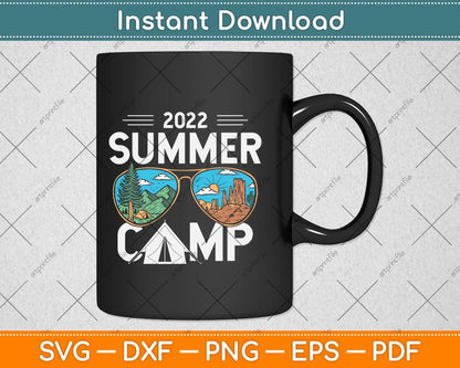 Summer Camp 2022 Sunglasses Camping Vacation Svg Png Dxf Digital Cutting File