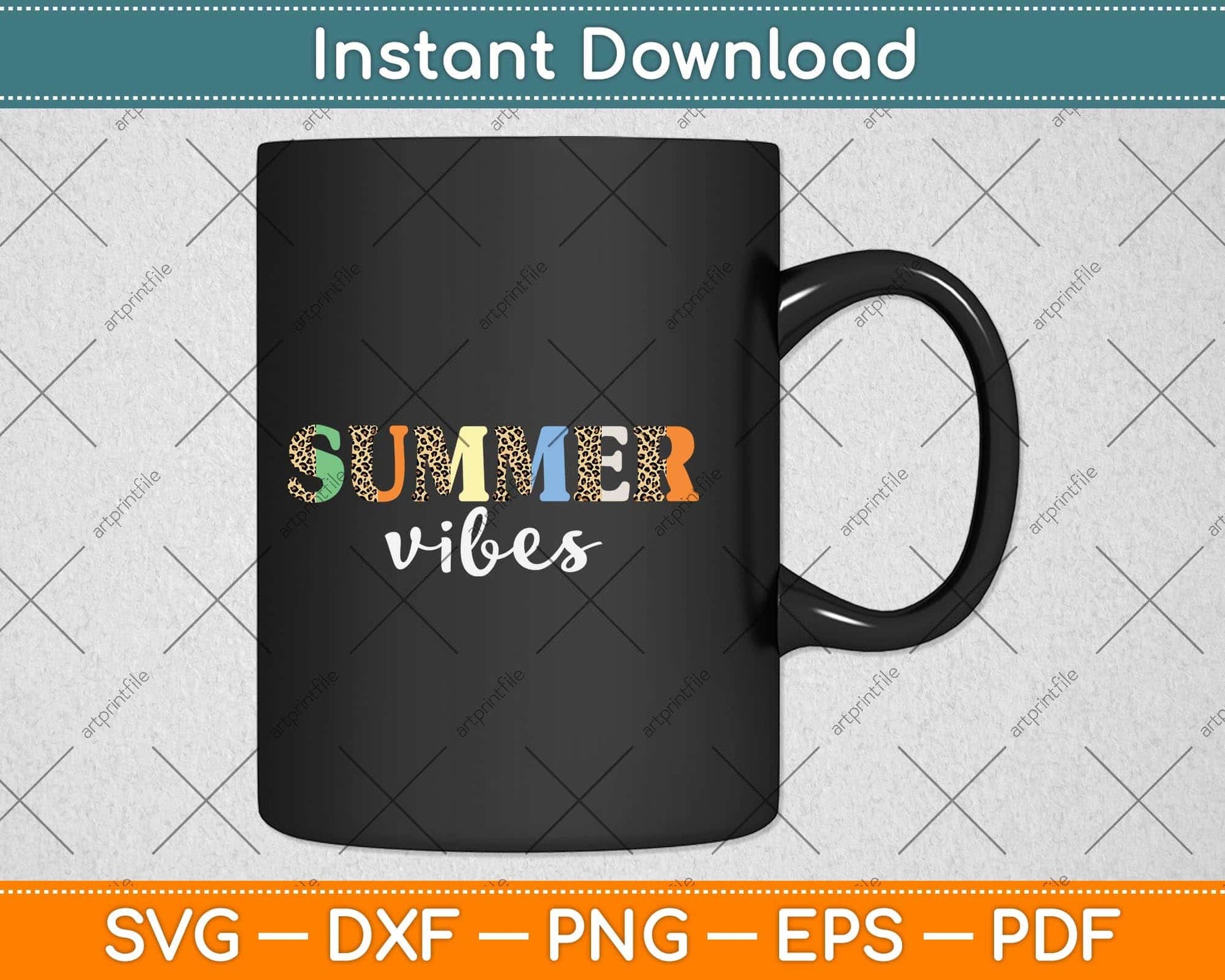 Summer Vibes Leopard Hello Summer Vacation Svg Png Dxf Digital Cutting File