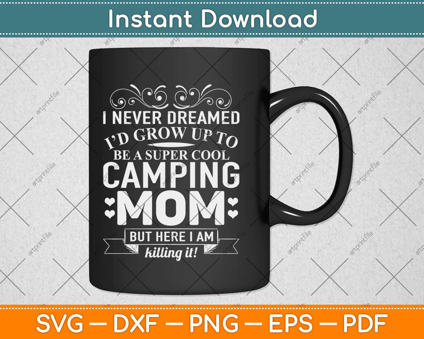 Super Cool Camping Mom Funny Camping Svg Design Cricut Printable Cutting Files