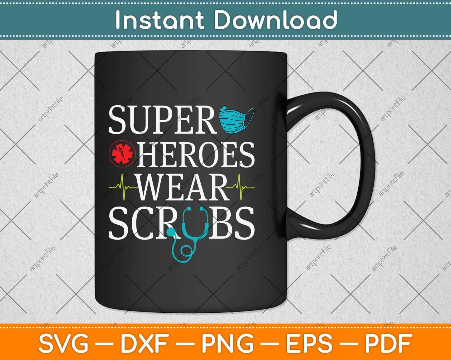 Super Heroes Wear Scrubs Nursing Cute Medical Nurse Svg Png Dxf Cutting File