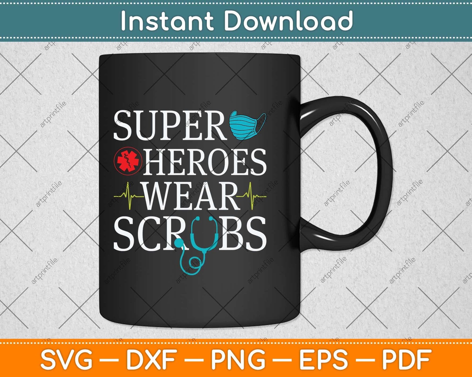 Super Heroes Wear Scrubs Nursing Cute Medical Nurse Svg Png Dxf Cutting File