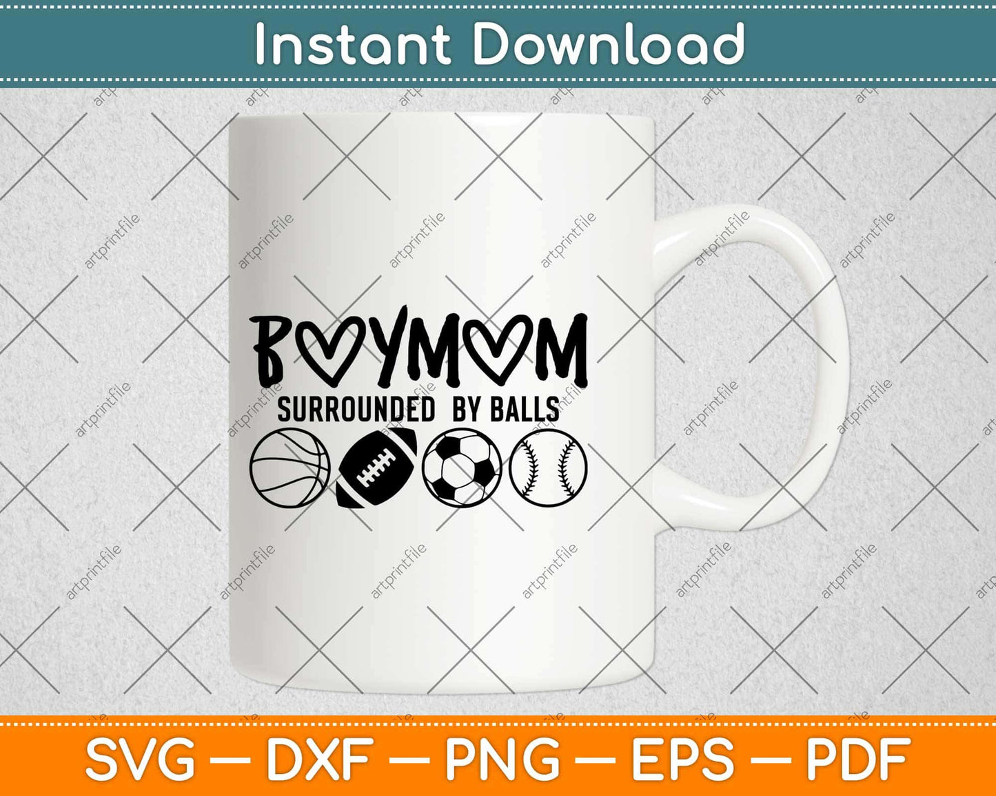 Surrounded By Balls Mom Of Boys Mother Of Boys Svg Design