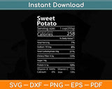 Sweet Potato Nutrition Facts Thanksgiving Turkey Day Svg Design