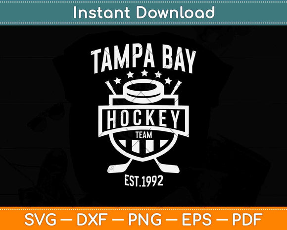 Tampa Bay Hockey Team Vintage Florida Est 1992 Svg Png Dxf Digital Cutting File