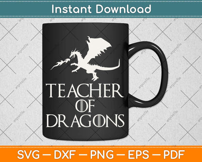 Teacher of Dragons Funny Halloween Svg Png Dxf Digital Cutting File
