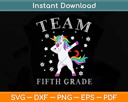 Team Fifth Grade Svg Png Dxf Digital Cutting File