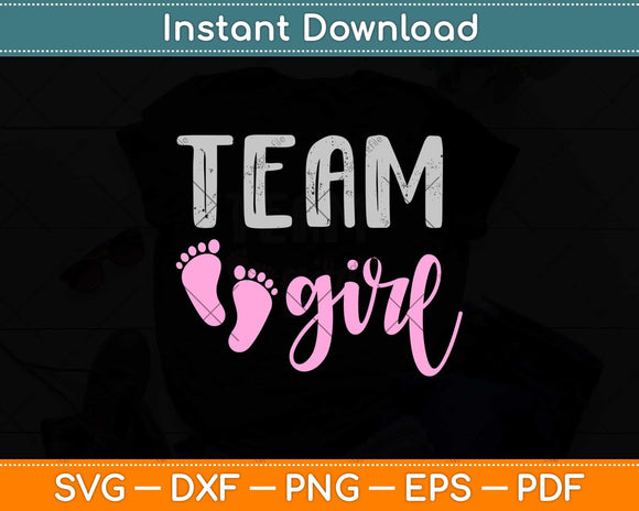 Team Girl Gender Reveal Baby Shower Svg Png Dxf Digital 