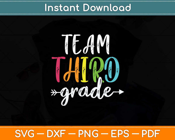 Team Third Grade Svg Png Dxf Digital Cutting File