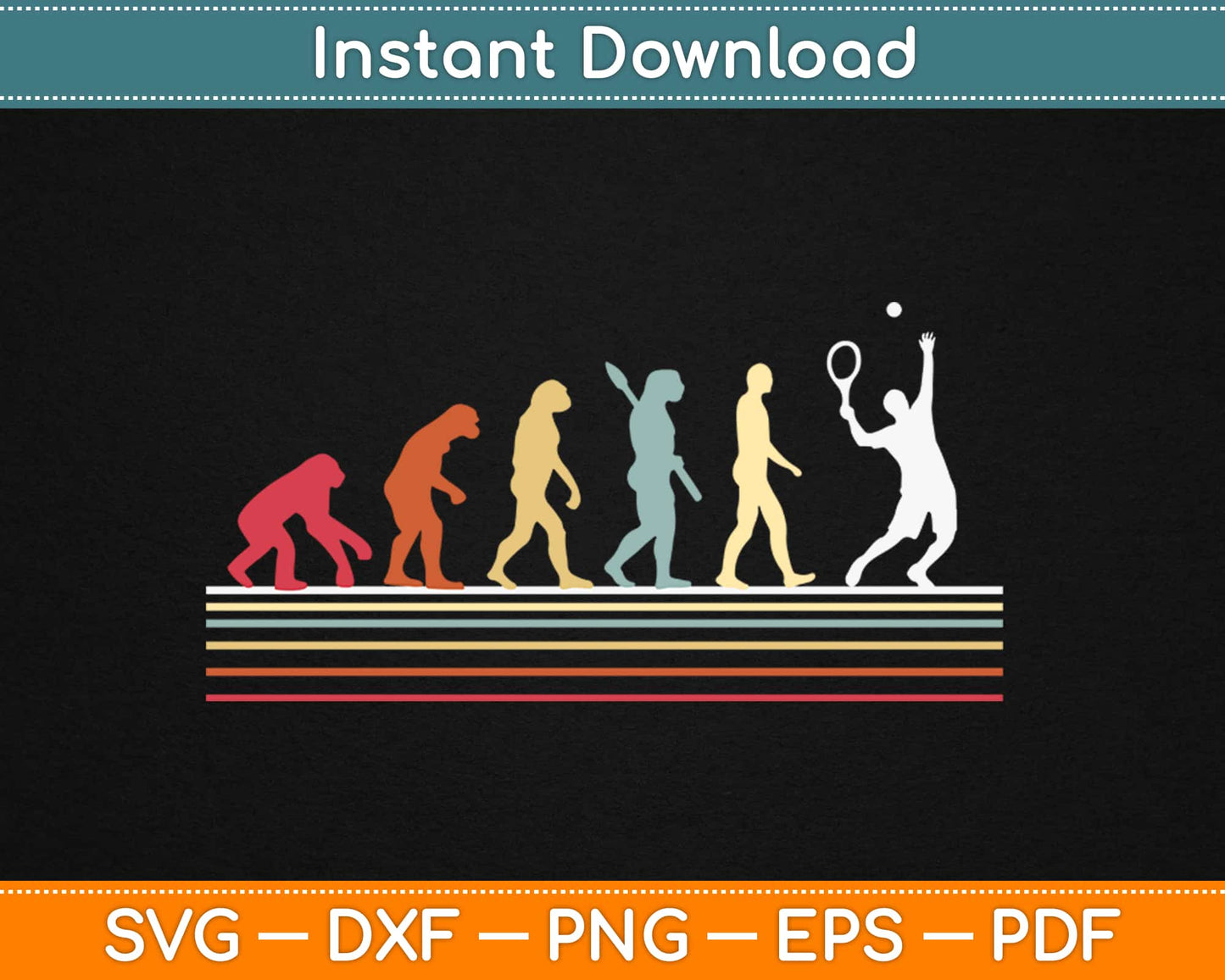 Tennis Evolution Svg Design Cricut Printable Cutting Files