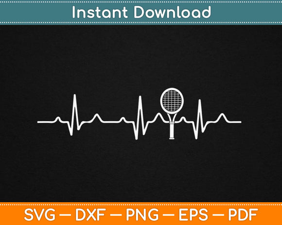 Tennis Heartbeat Svg Design Cricut Printable Cutting Files