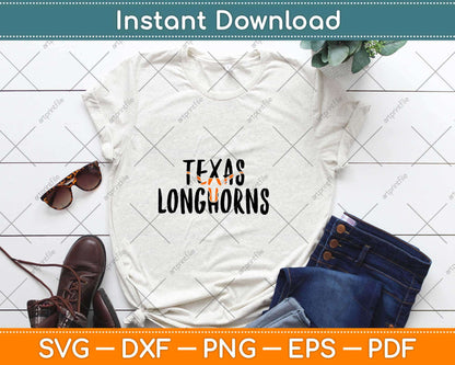 Texas Longhorns Texas Fan Football Svg Design Cricut Printable Cutting Files
