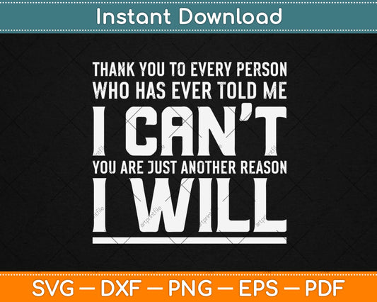 Thank You To Every Person Motivational Svg Design Cricut Printable Cutting Files