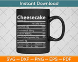 Thanksgiving Christmas Cheesecake Nutrition Facts Svg Design