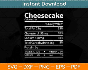 Thanksgiving Christmas Cheesecake Nutrition Facts Svg Design