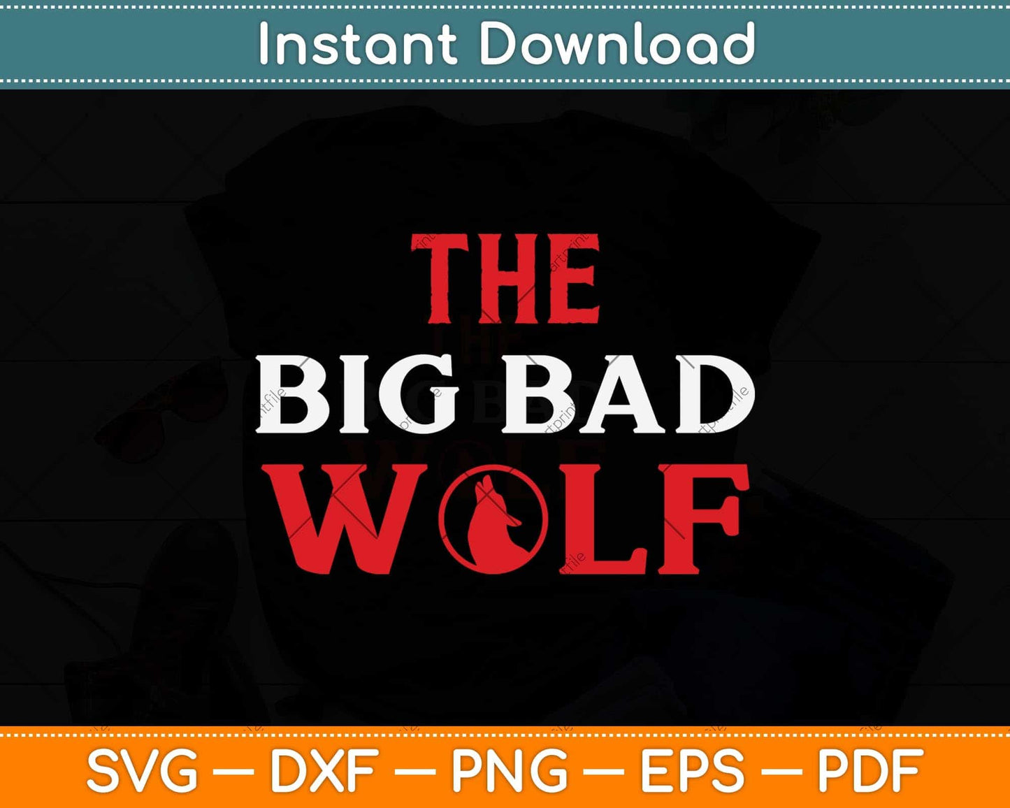 The Big Bad Wolf Halloween Funny Svg Png Dxf Digital Cutting File