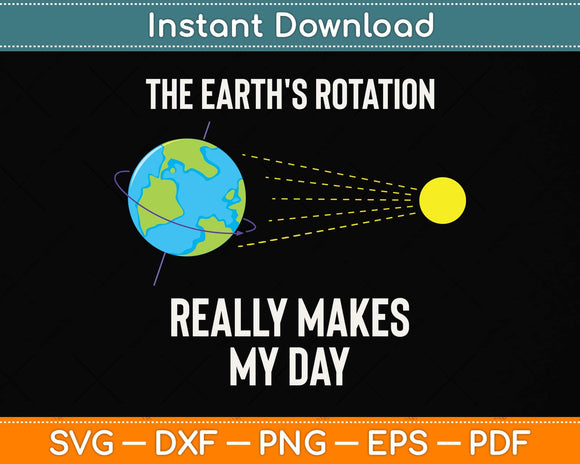 The Earth's Rotation Really Makes My Day Svg Png Dxf Digital Cutting File