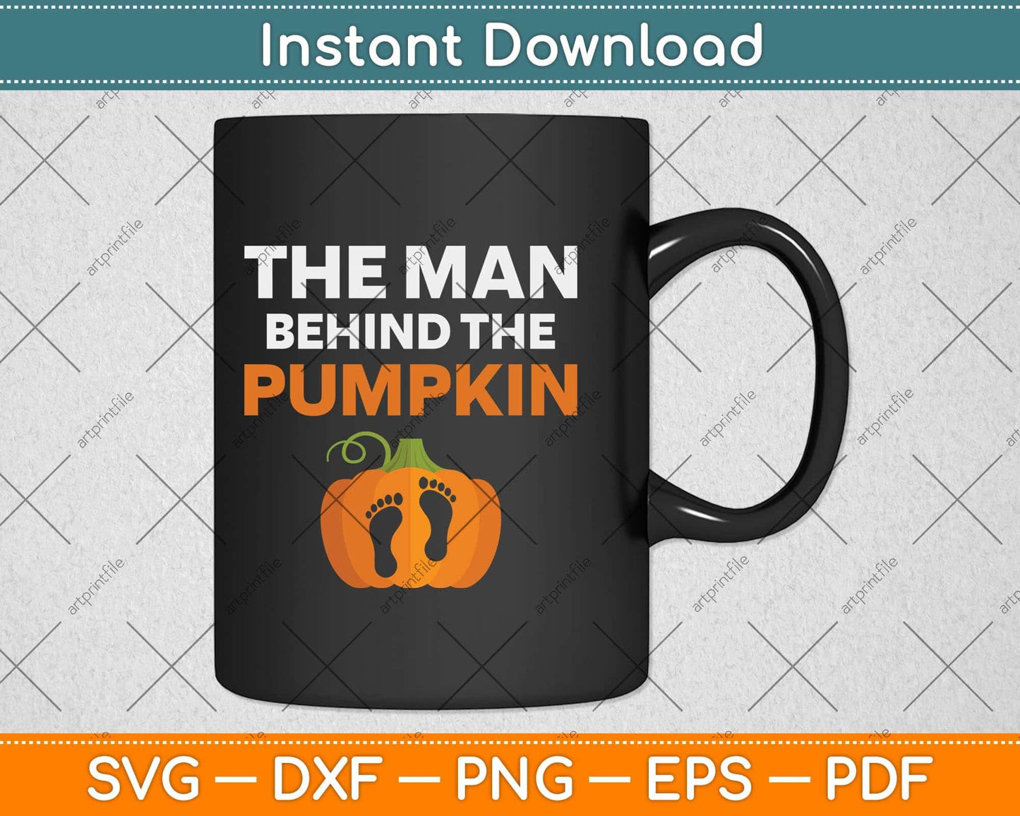 The Man Behind The Pumpkin Halloween Pregnancy Svg Png Dxf Digital Cutting File