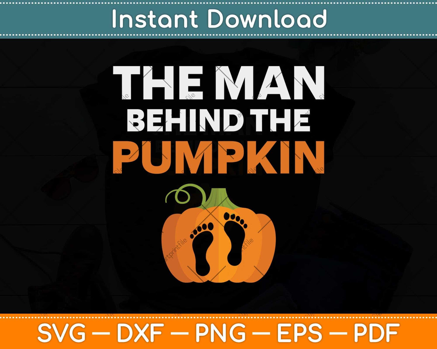 The Man Behind The Pumpkin Halloween Pregnancy Svg Png Dxf Digital Cutting File
