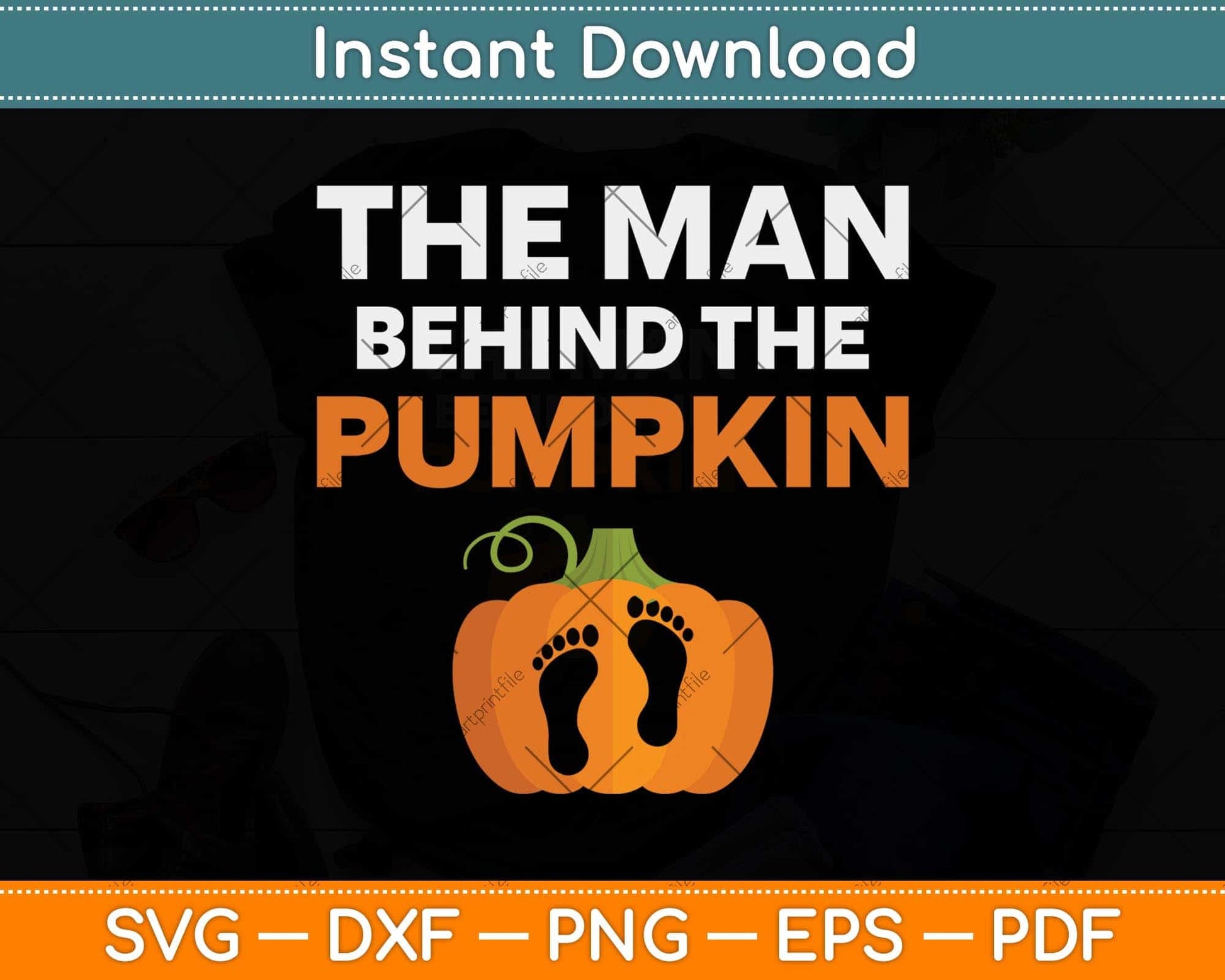 The Man Behind The Pumpkin Halloween Pregnancy Svg Png Dxf Digital Cutting File