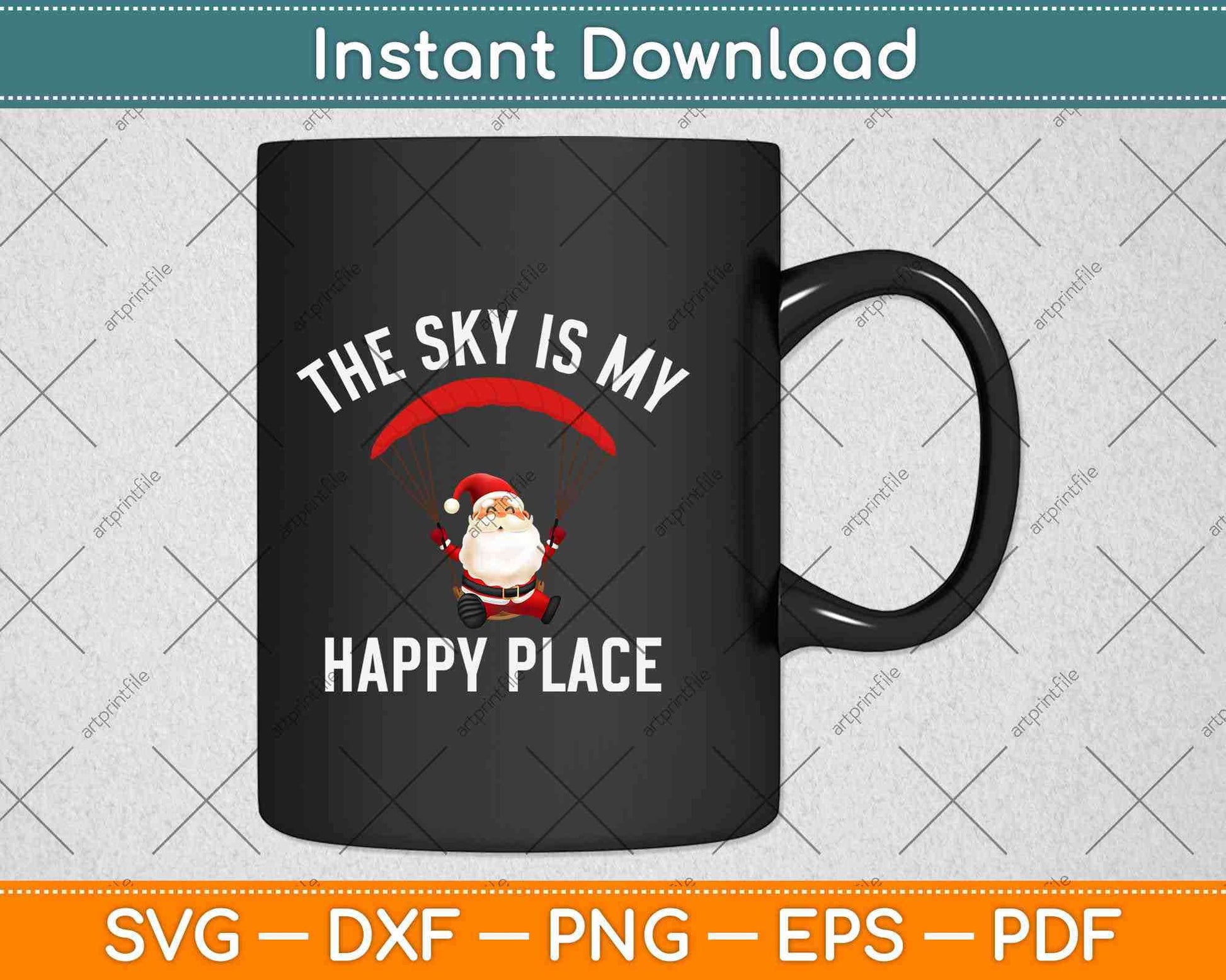 The Sky Is My Happy Place Skydiving Svg Design Cricut Printable Cutting Files