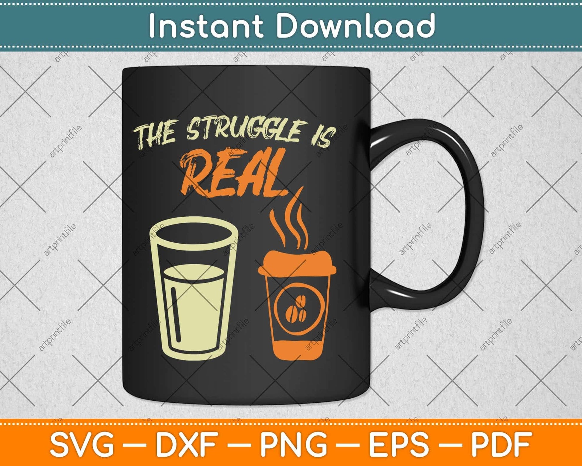 The Struggle Real Coffee Paint Water Funny Fathers Day Svg Cutting File