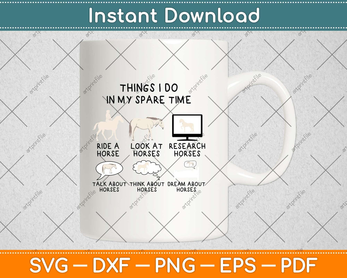 Things I Do In My Spare Time Horse Svg Png Dxf Digital Cutting File
