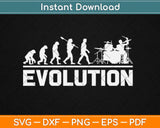 Think Out Loud Apparel Drummer Evolution Musician Drums Svg Png Cutting File