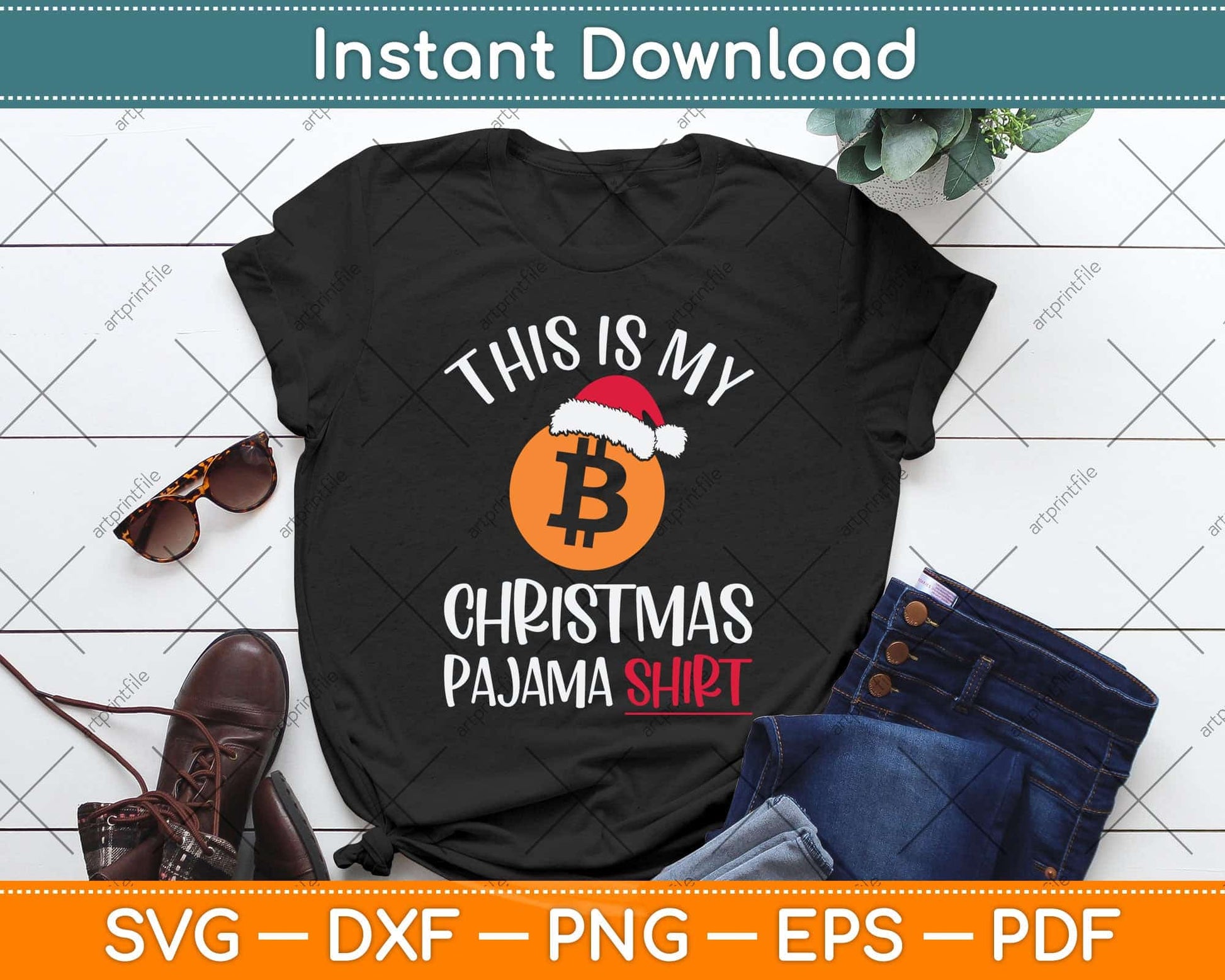 This is My Christmas Pajama Gift Bitcoin Broker Svg Png Dxf Digital Cutting File
