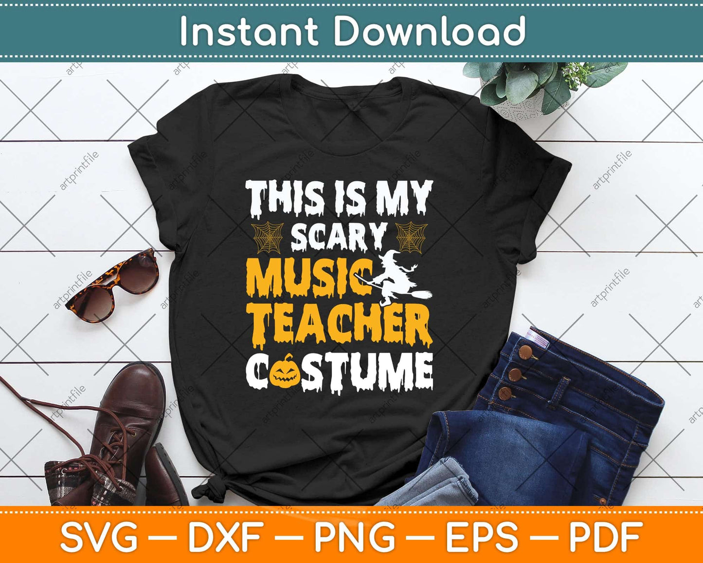 This Is My Scary Music Teacher Halloween Costumes Svg Png Dxf Digital Cutting File