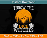 Throw the Dice Witches Bunco Party Halloween Svg Png Dxf Digital Cutting File