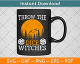 Throw the Dice Witches Bunco Party Halloween Svg Png Dxf Digital Cutting File