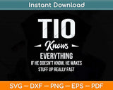 Tio Knows Everything Cool Fathers Day Tio Svg Png Dxf Digital Cutting File