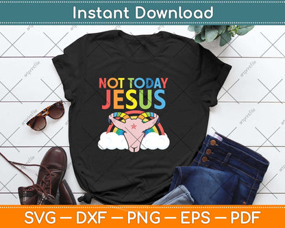 Today Not Jesus Satan Goat Satanic Rainbow Satanism Svg Png Dxf Digital Cutting File