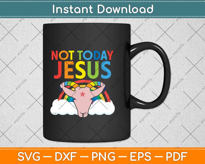 Today Not Jesus Satan Goat Satanic Rainbow Satanism Svg Png Dxf Digital Cutting File