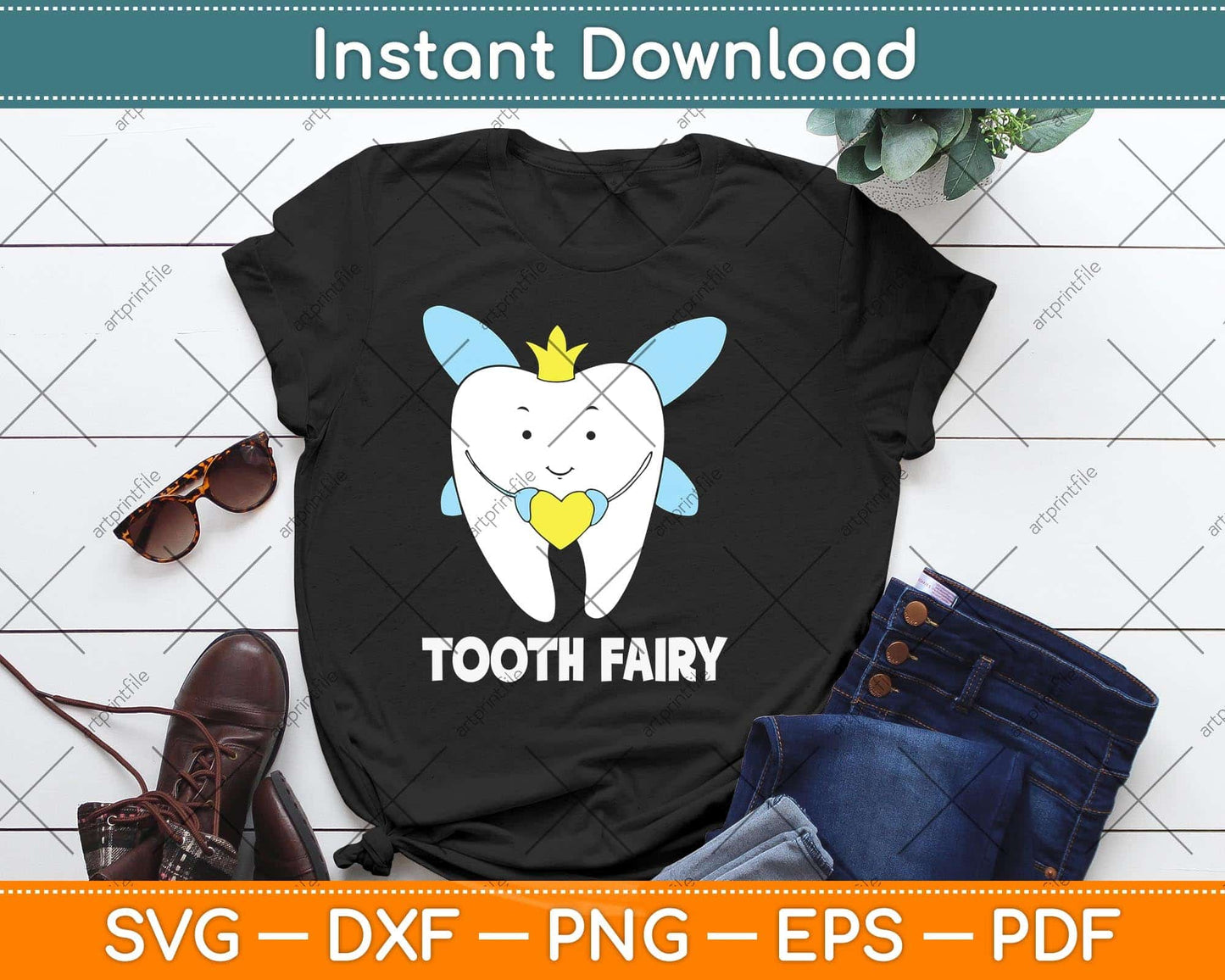 Tooth Fairy Crown Tooth Dentist Svg Png Dxf Digital Cutting File