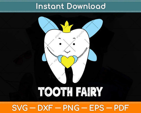 Tooth Fairy Crown Tooth Dentist Svg Png Dxf Digital Cutting 