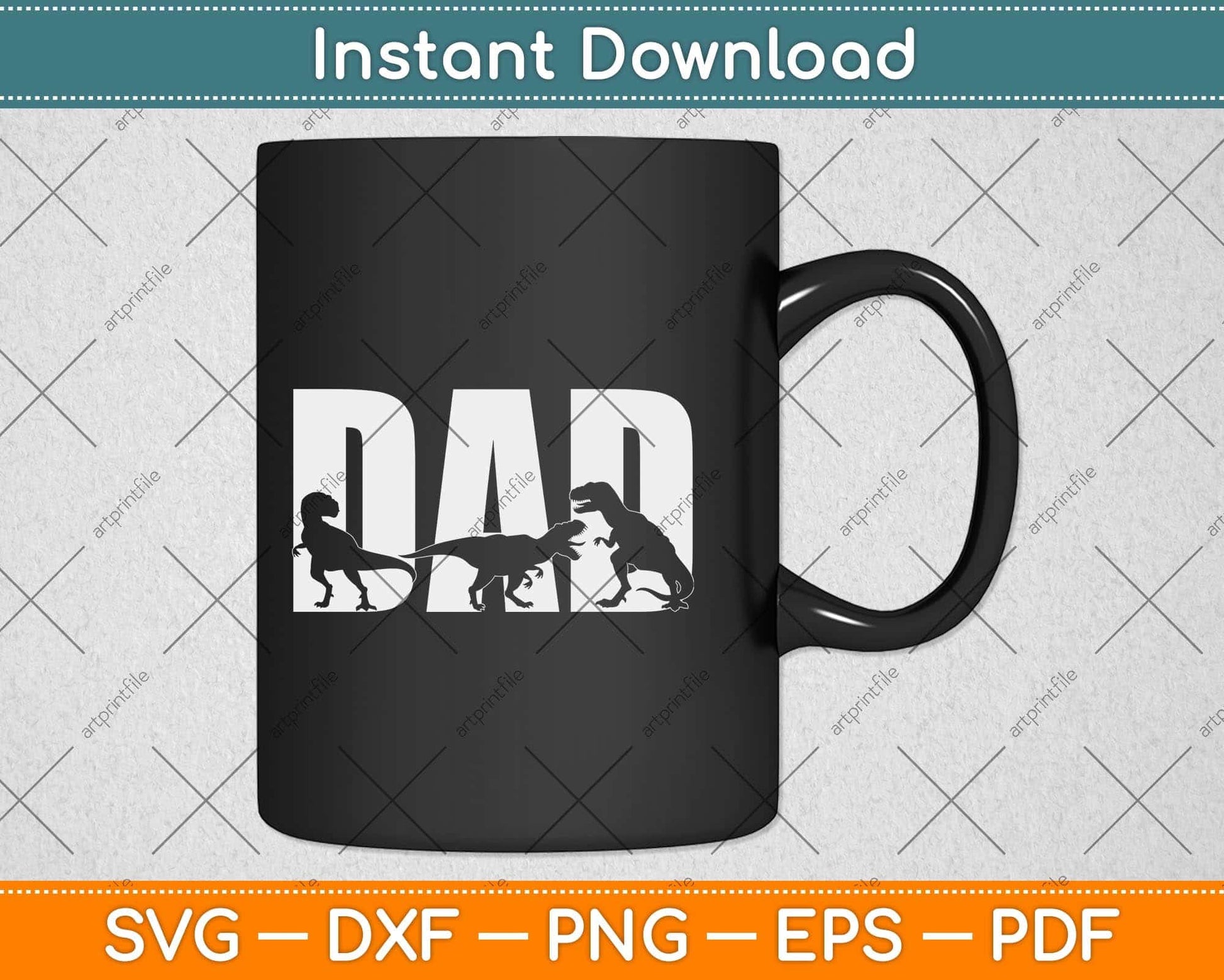 Trex Dad Dinosaur Lover Cool Vintage Father's Day Svg Png Dxf Digital Cutting File