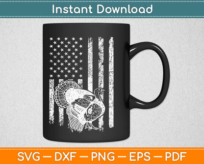 Turkey Hunting American Flag Svg Design Cricut Printable Cutting Files