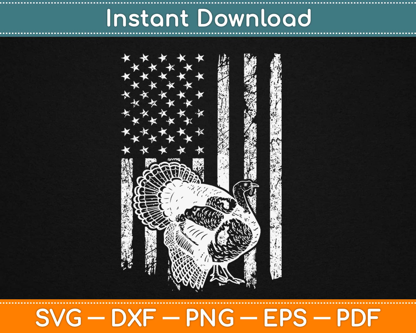 Turkey Hunting American Flag Svg Design Cricut Printable Cutting Files