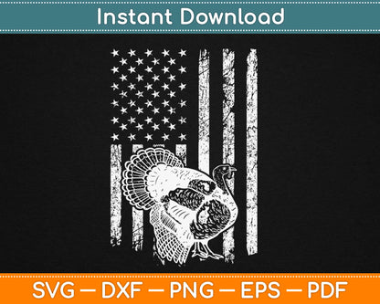 Turkey Hunting American Flag Svg Design Cricut Printable Cutting Files