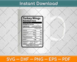 Turkey Wings Nutrition Facts Thanksgiving Svg Png Dxf 
