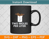 Two Moles Per Liter Funny Chemistry Science Svg Png Dxf Digital Cutting File