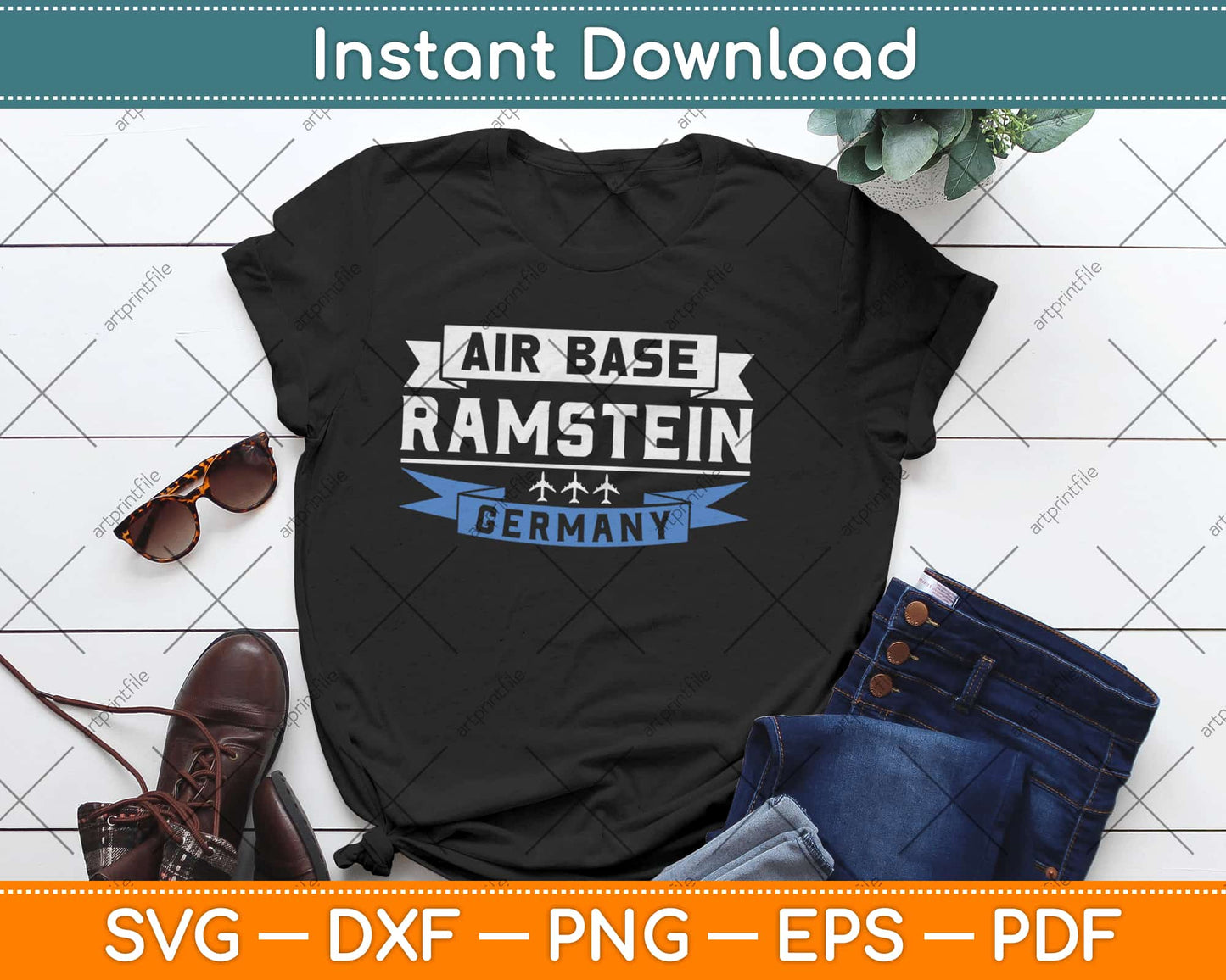 U.S. Army Air Base Ramstein Germany Veterans Raglan Baseball Svg Png Cutting File