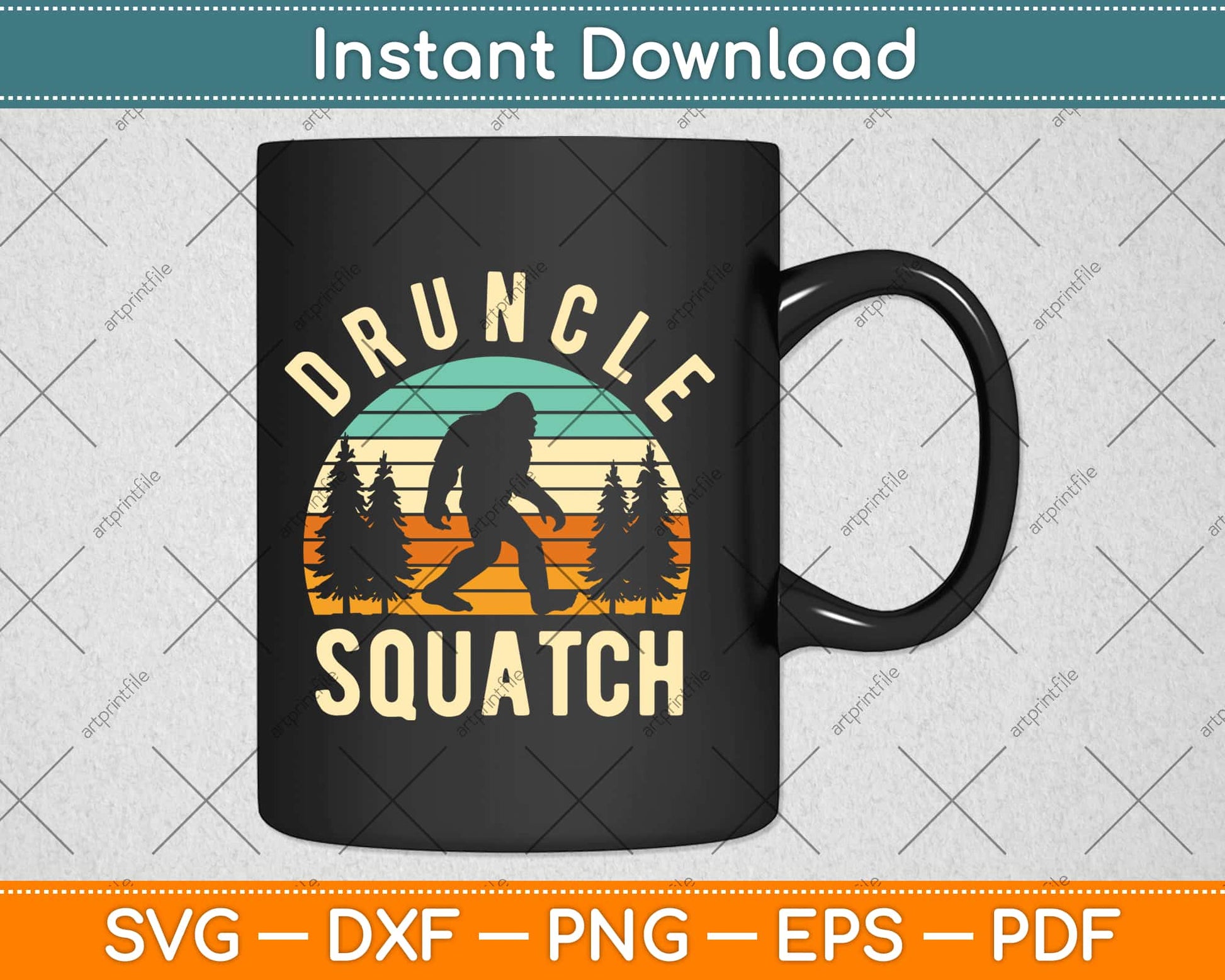 Uncle Squatch Funny Uncle Bigfoot Sasquatch Svg Design Cutting Files