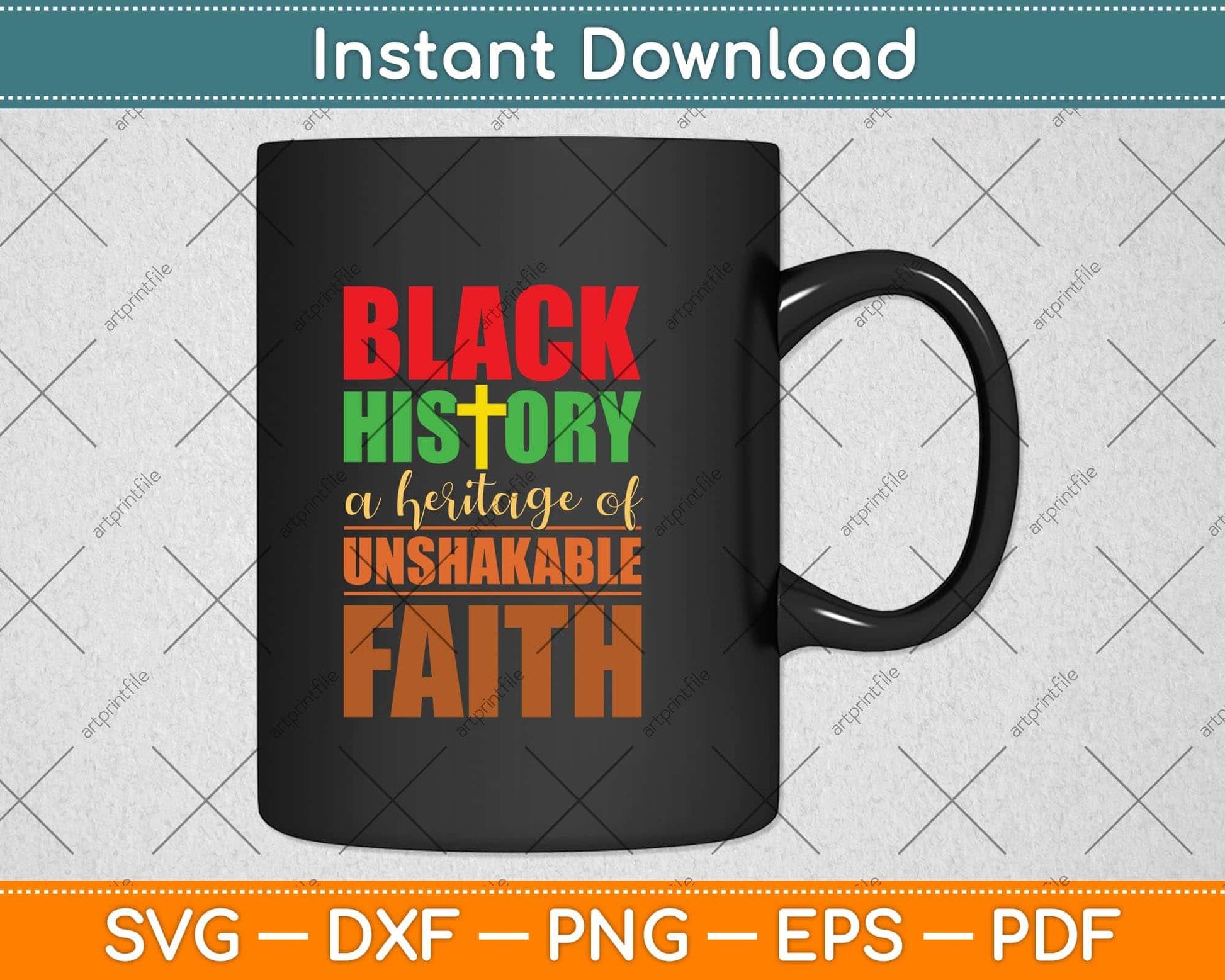 Unshakeable Faith Black History Month Blm-Melanin Christian Svg Png Dxf Cutting File