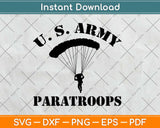 US Army Paratroops Paratrooper Svg Design Cricut Printable Cutting Files