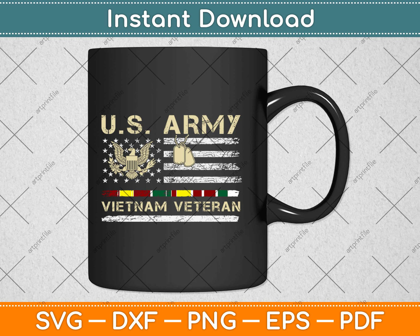 US Army Vietnam Veteran USA Flag Svg Design Cricut Printable Cutting Files