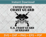 US Coast Guard Auxiliary Seal Army Military Svg Design Cricut Printable Cutting Files