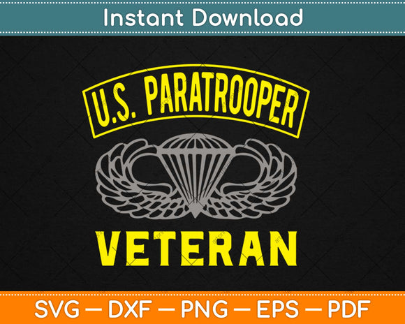 US Paratrooper Airborne Division Army Veteran Svg Design Cricut Printable Cut Files