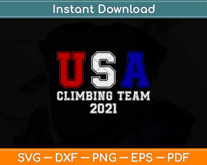 USA Climbing Team 2021 Svg Png Dxf Digital Cutting File